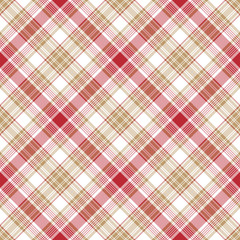 Beige red white fabric seamless pattern
