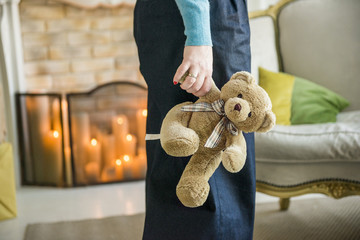 teddy bear in home interior