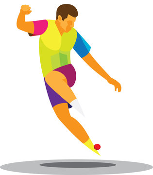 A young athlete fulfills its footbag tricks