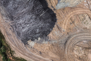Aerial view of the  earth dump