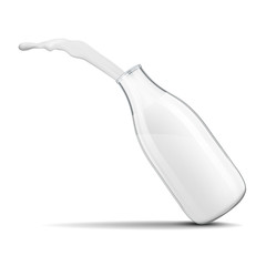 Traditional glass milk bottle