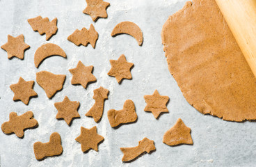 Gingerbread cookies on a parchment