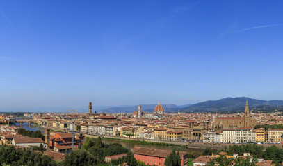 Fototapeta na wymiar Panorama of Florence's historic center