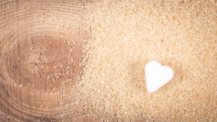 Cubes of sugar - brown sugar cane.