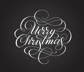 Merry christmas hand drawn lettering