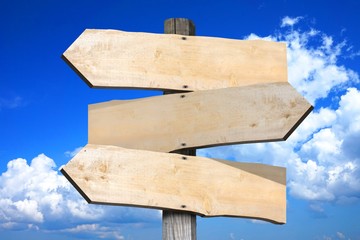 Fototapeta premium Empty wooden signpost