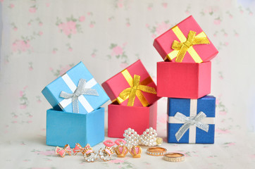 Jewelry box gifts at New Year.
