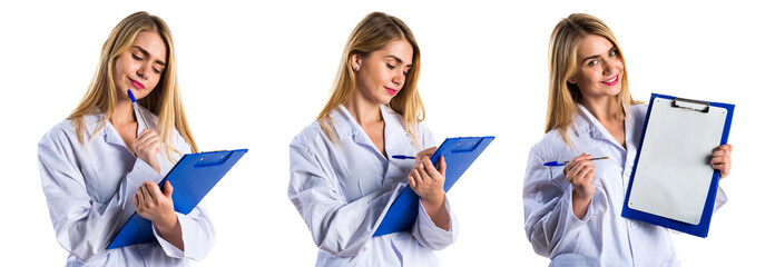 Doctor woman holding notes