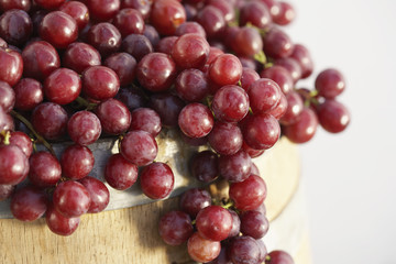 Closeup of fresh red grapes