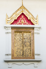 Thai art window in chapel .