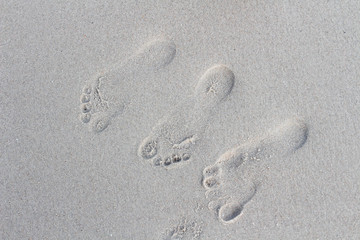 footprints on a sandy beach