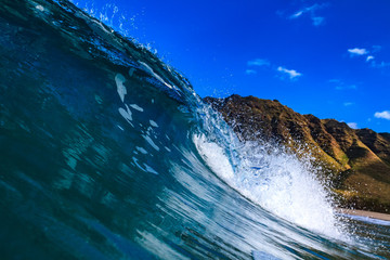 Ocean wave blue water