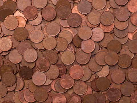 fondo monedas de 5 centimos de euro