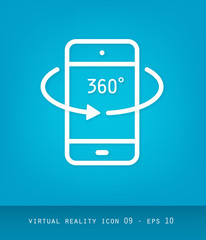 Icon für 360 Grad, virtuelle Realität und Augmented Reality
