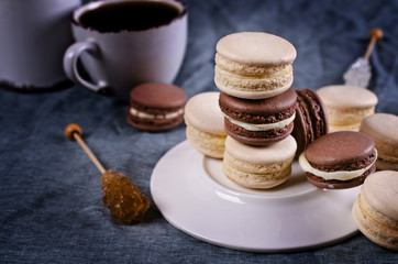 Brown and beige macaroon