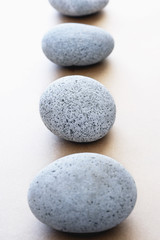 Fototapeta na wymiar Stones in row elevated view selective focus