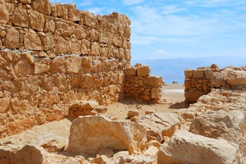 Ancient ruins. Masada Fortress, Israel