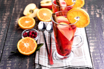 Hot fruits tea Citrus Apples Berry Cinnamon