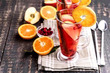 Hot fruits tea Citrus Apples Berry Cinnamon