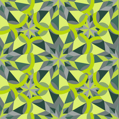 Fototapeta premium Seamless pattern. Green flower. A three-dimensional visual illus