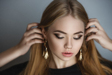 Obraz premium Portrait of beautiful sensual girl