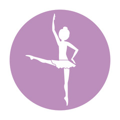 Girl practice ballet icon. Dancer sport person health and balance theme. Isolated design. Vector illustration