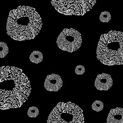Abstract pattern with torus shape elements or doughnuts. Suitable for fabric, texture, wallpaper. Vector Illustration