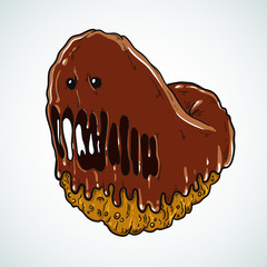 Monster doughnut  on gray background