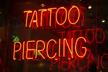 Tattoo parlor neon sign