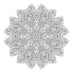 Vector hand drawn doodle mandala for coloring book. 