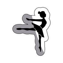 Girl practice ballet icon. Dancer sport person health and balance theme. Isolated design. Vector illustration