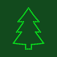 Christmas tree with gears, vector illustration. Abstract background.