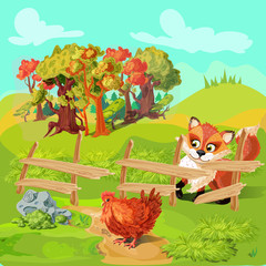Hunting Fox Farm Composition