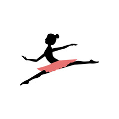 Girl practice ballet icon. Dancer sport person health and balance theme. Isolated design. Vector illustration