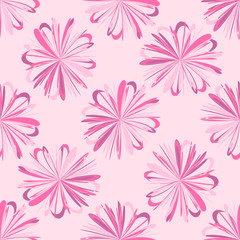 Fototapeta premium Seamless floral pattern. Texture with beautiful abstract flowers. Pink, purple.