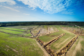 Aerial view of latvian countryside.