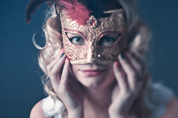 Woman in carnival mask