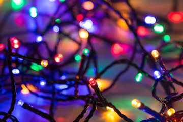 colorful christmas lights chain