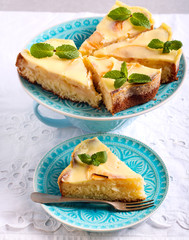 Apple custard cake,