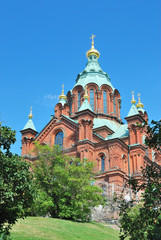 Fototapeta na wymiar Helsinki Uspenski Cathedral