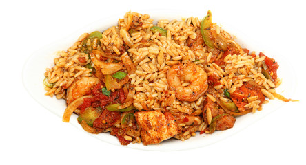 Louisiana Jambalaya with Shrimp, Chicken and Pork Sausage