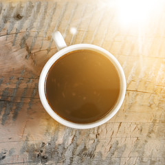 Tea on wooden table