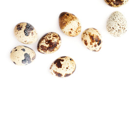 Quail eggs isolated over white background
