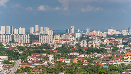Panorama of the skyline of Georgetown on Pulau Penang