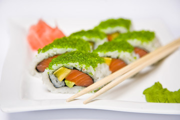 Japanese rolls with caviar