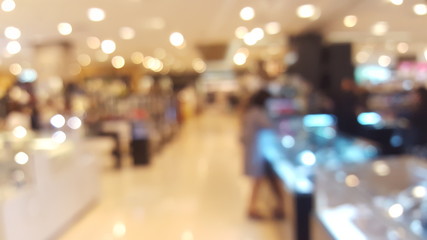 Department store with bokeh blurred background