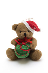 Cute toy bear with Christmas gift