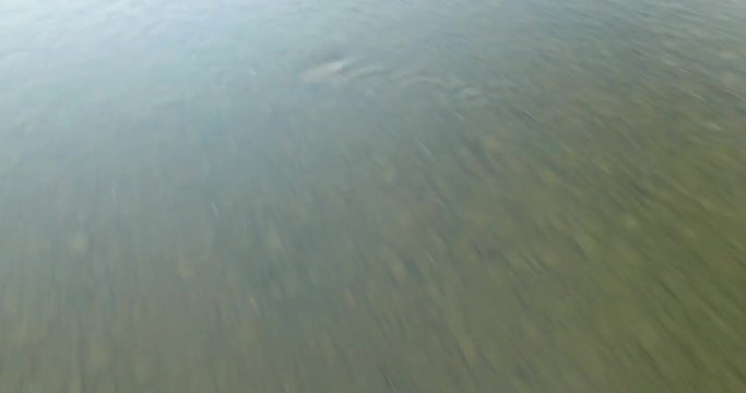 Shallow waters of the river with a rocky bottom