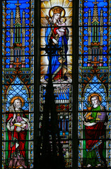 Stained Glass - Saints Peter and John and Mother Mary