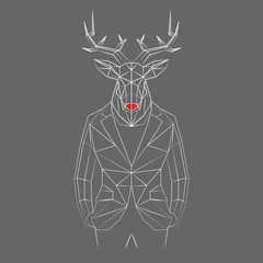 A deer with white lines.